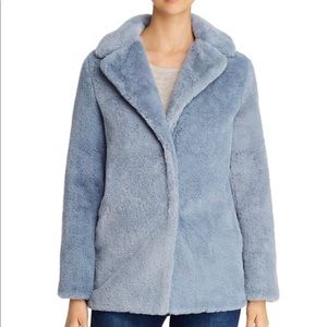 Tahari Baby Blue Faux Fur Teddy Coat